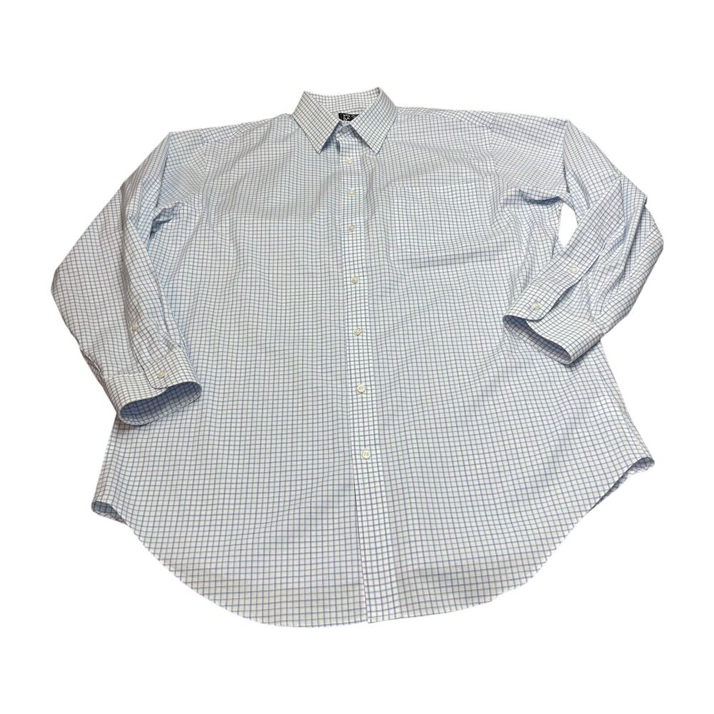 Jos A Bank Traveller Dress Shirt Men's 16.5 Multicolor Check Cotton Tailored Fit - Picture 1 of 6